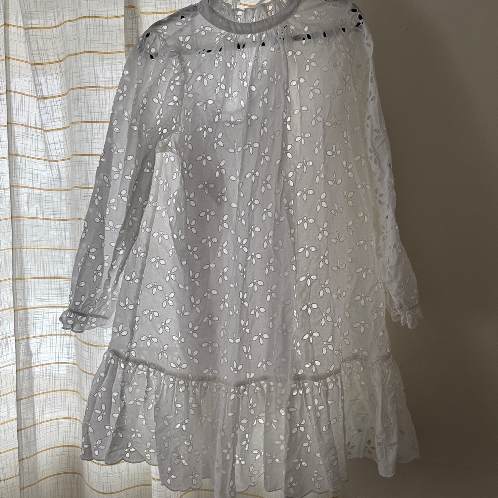 J crew White Floral Eyelet Dress XXL